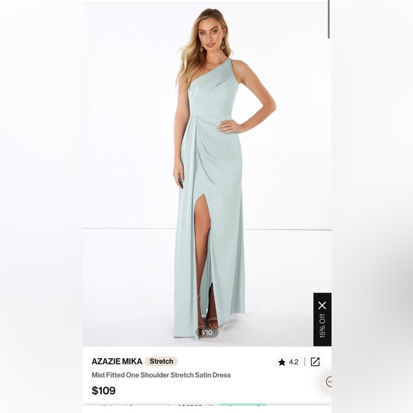 azazie mika stretch satin dress Azazie Mika